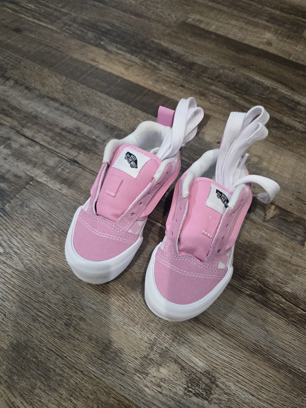 Vans Kids Pink Checkerboard Old Skool Slip-On Sneakers - Picture 4 of 4